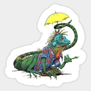 Iguana snorkeling Sticker